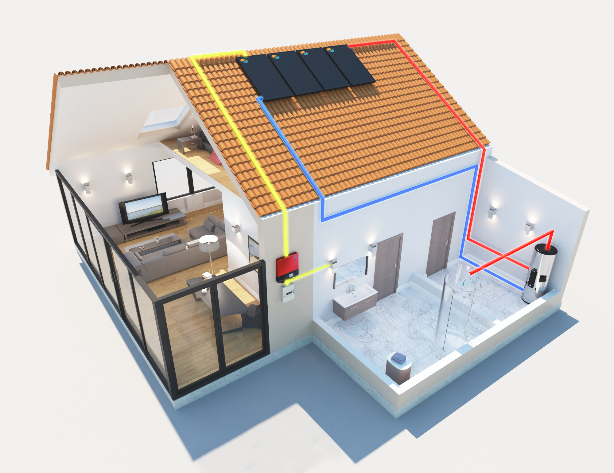 schéma maison autoconsommation photovoltaïque